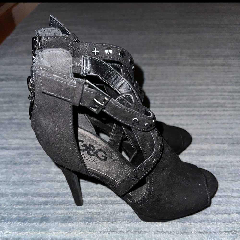 Black suede booties